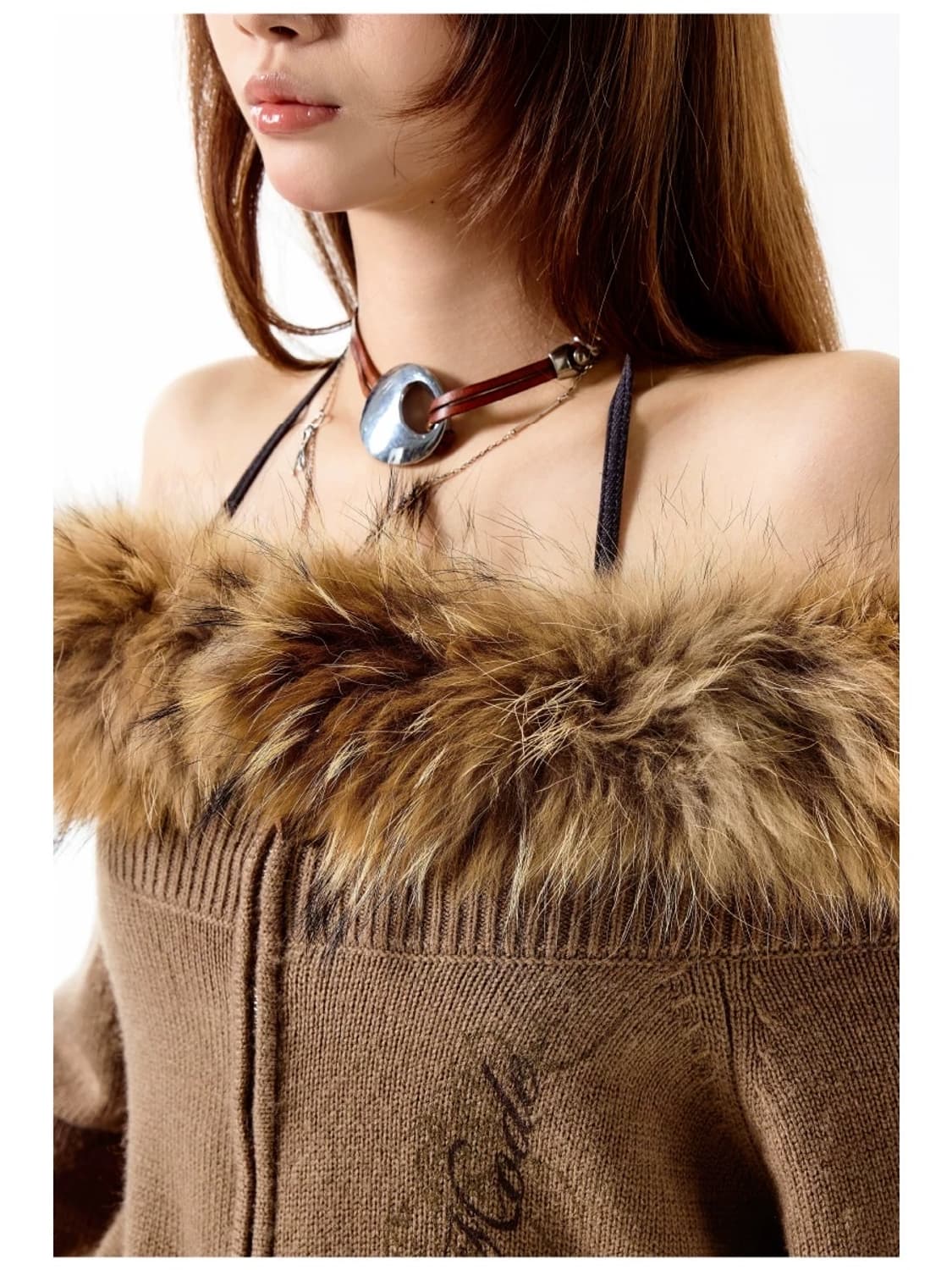 Brown Fur Open Shoulder 상품이미지7