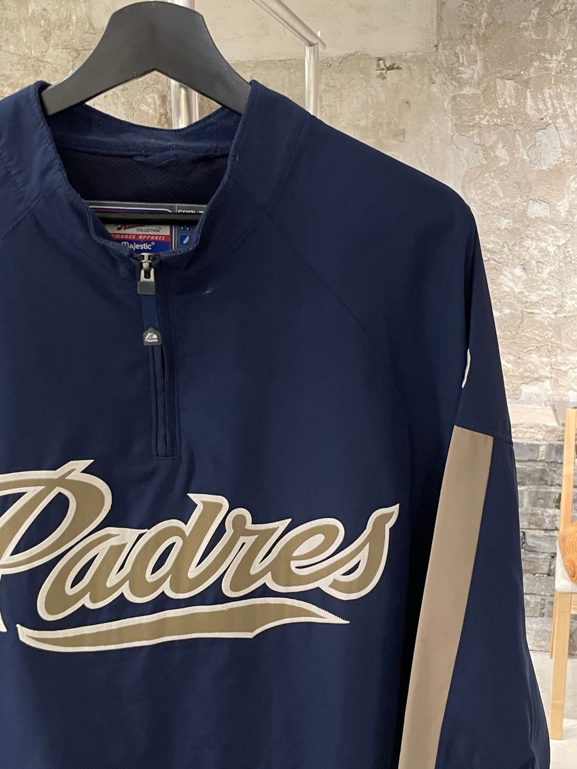 마제스틱 애슬레틱 네이비 샌디에고 파드리스 쿼터집 웜업 상품이미지3