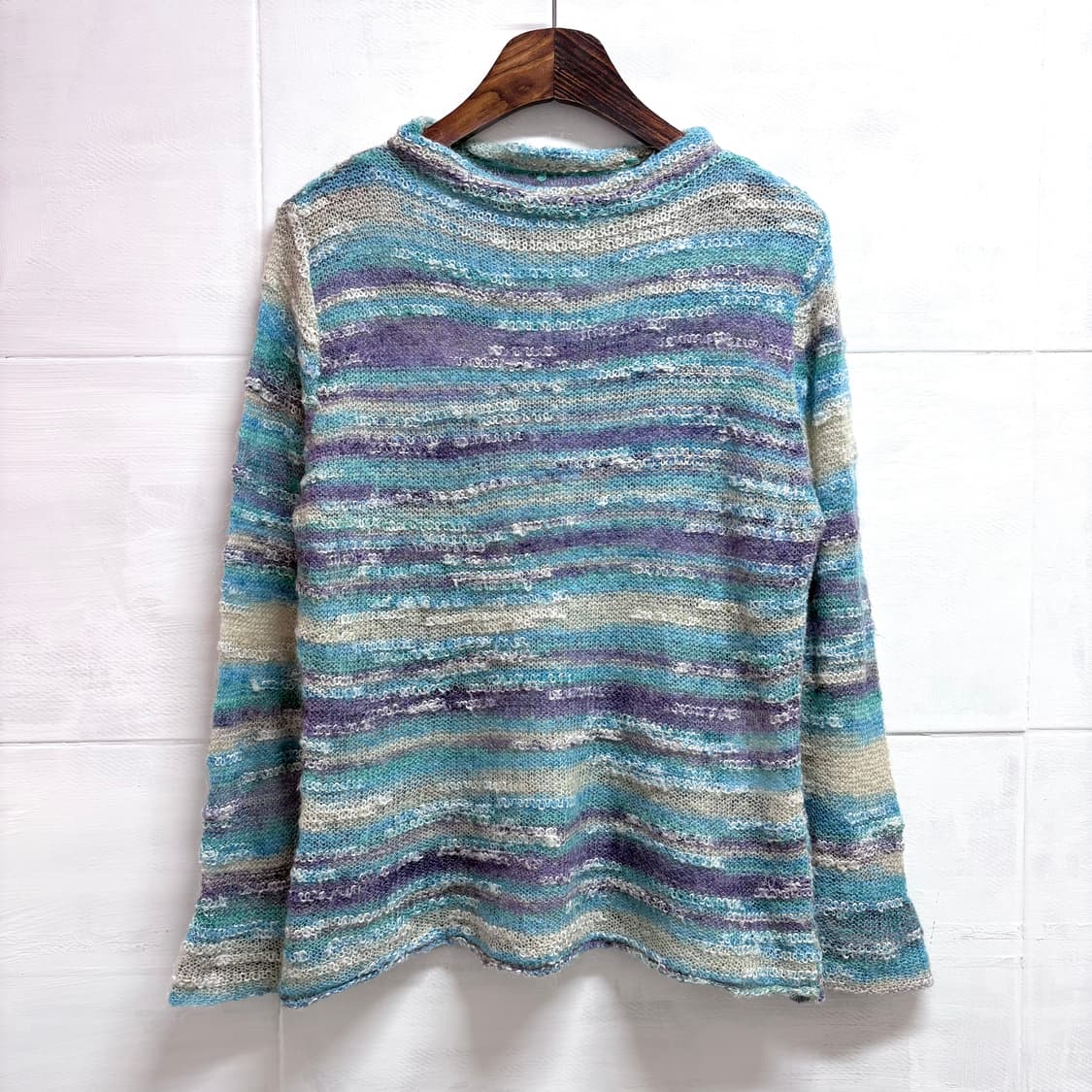 모헤어 부클 그라데이션 블루 니트 (JPN) 상품이미지1