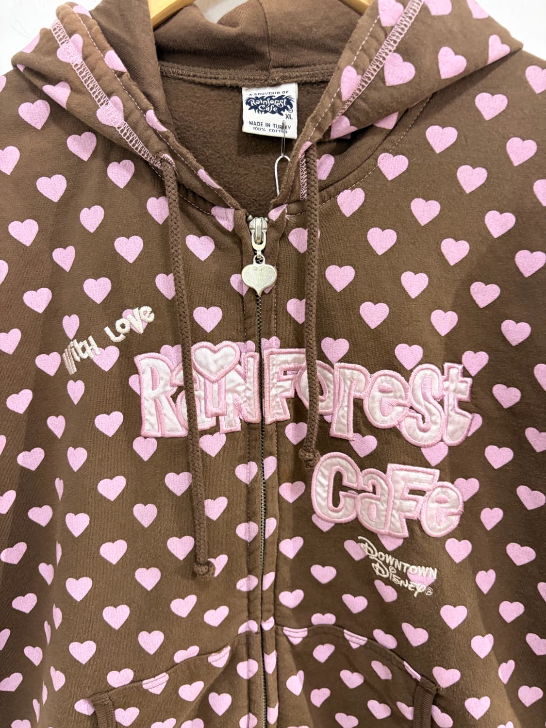 Rainforest Cafe 초코 브라운 하트 후드집업 상품이미지4
