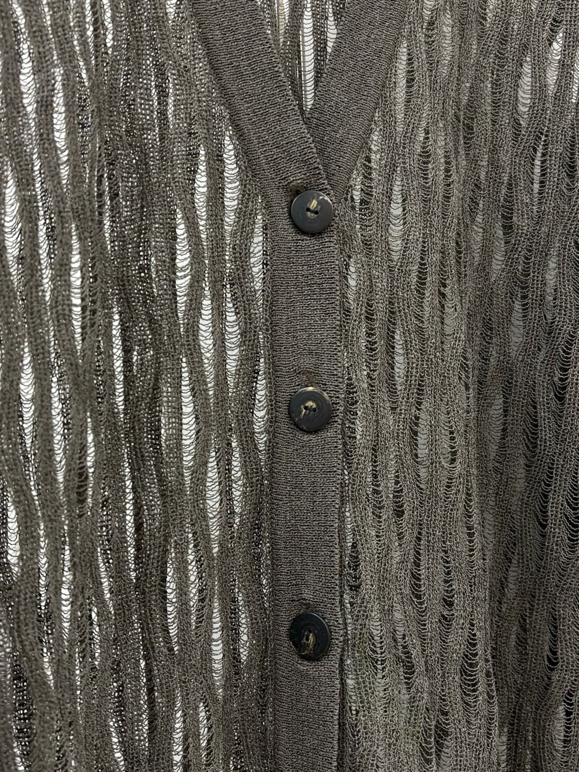 빈티지 그런지 카키 크로셰 가디건 상품이미지6