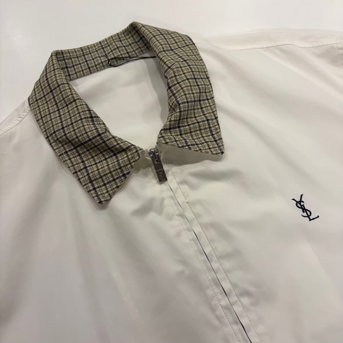 [110] YSL 입생로랑 체크 카라 화이트 자켓 B546 상품이미지3
