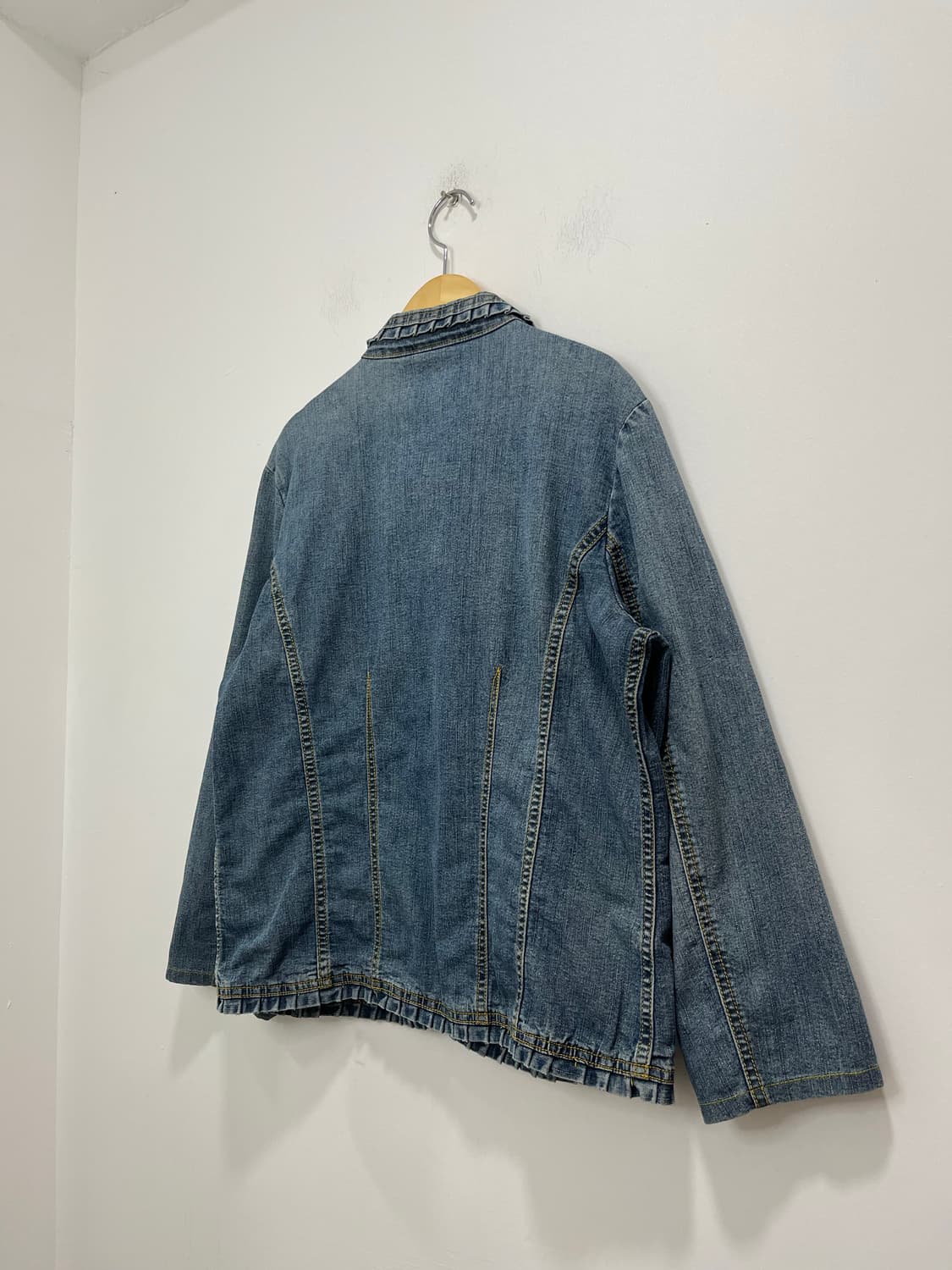 일본 빈티지 모리걸 프릴 데님 블레이저 자켓 상품이미지6