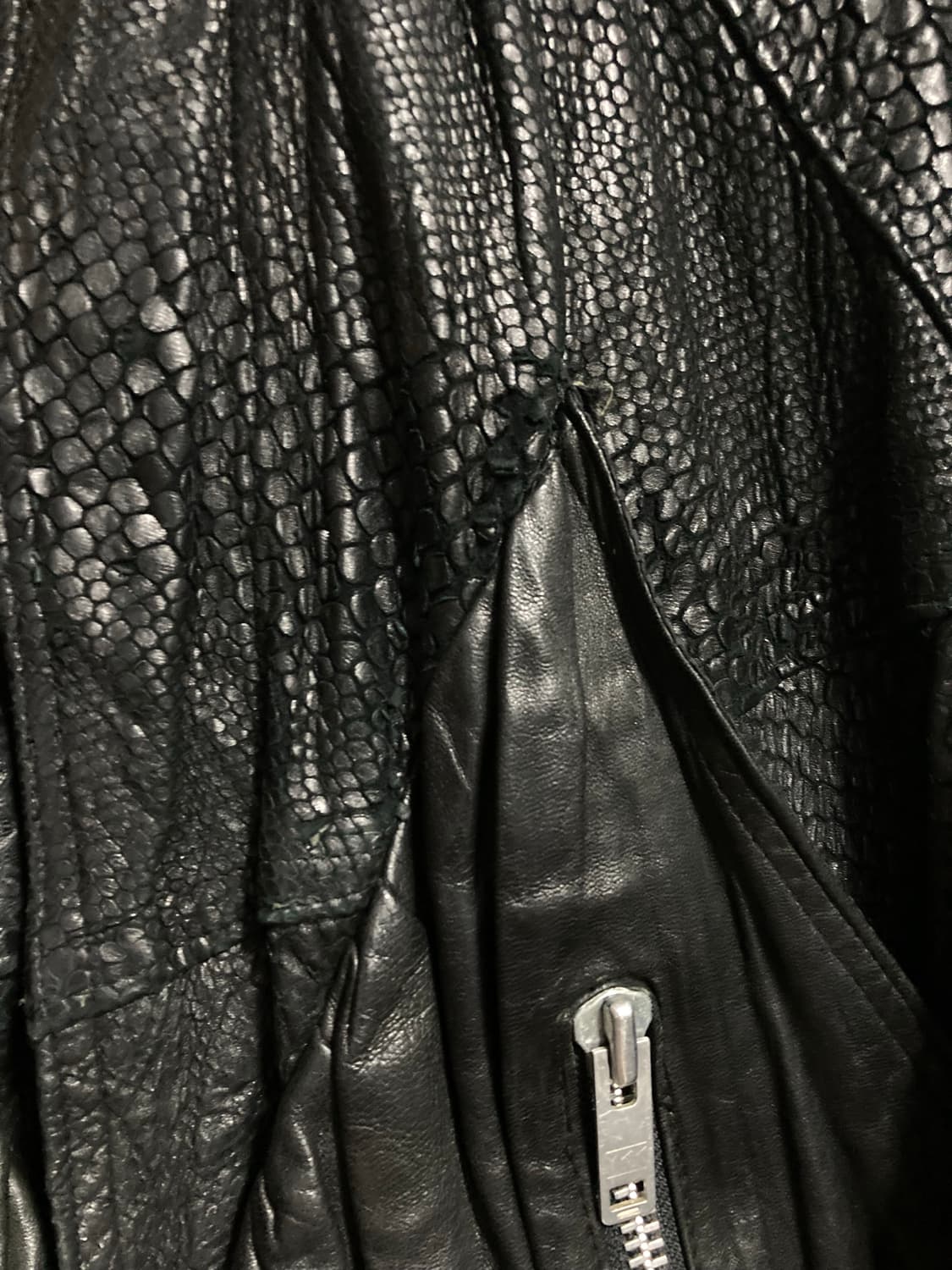 80s 파이톤 가죽 봄버 자켓 상품이미지5