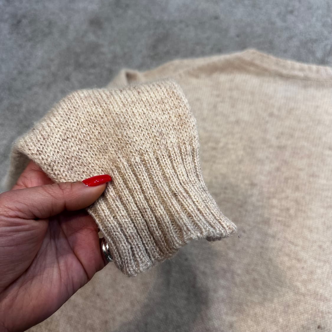 폴로 베이지 램스울 라운드 니트L 상품이미지7