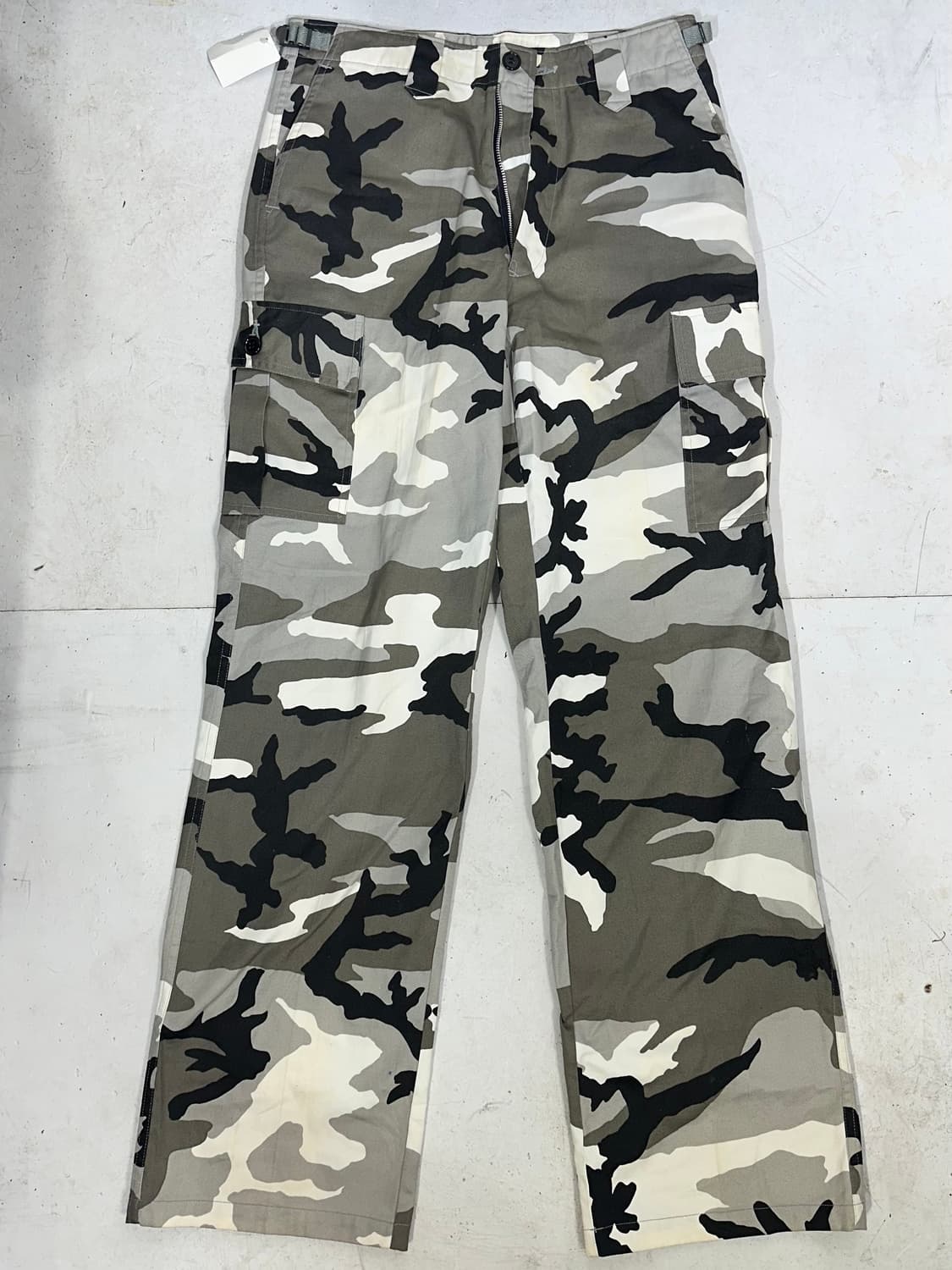 일본 빈티지 카키 밀리터리 카모 와이드 카고 팬츠 M 상품이미지4