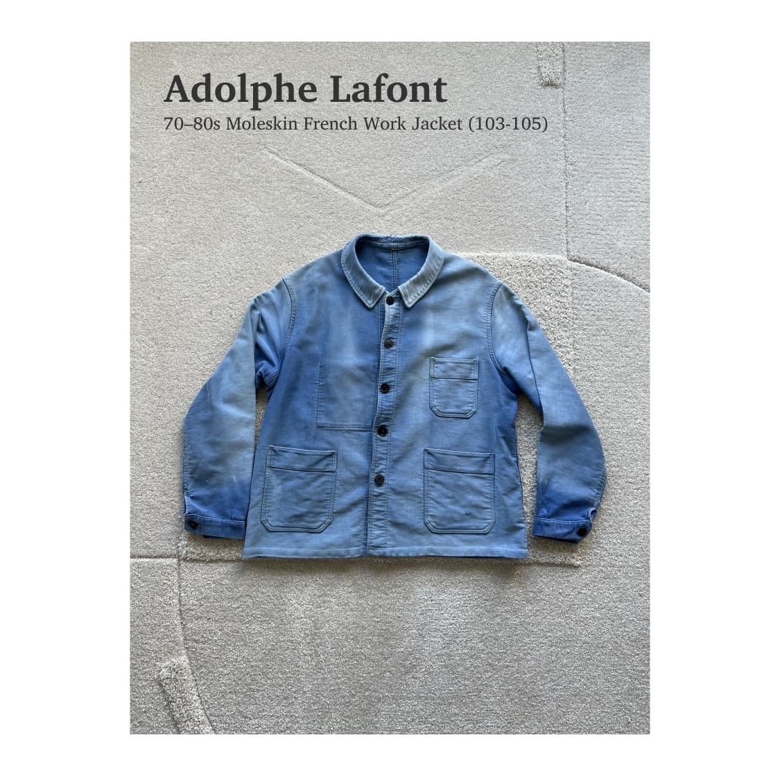 아돌프라퐁 70-80s 몰스킨 프렌치 자켓 (103-105) 상품이미지1