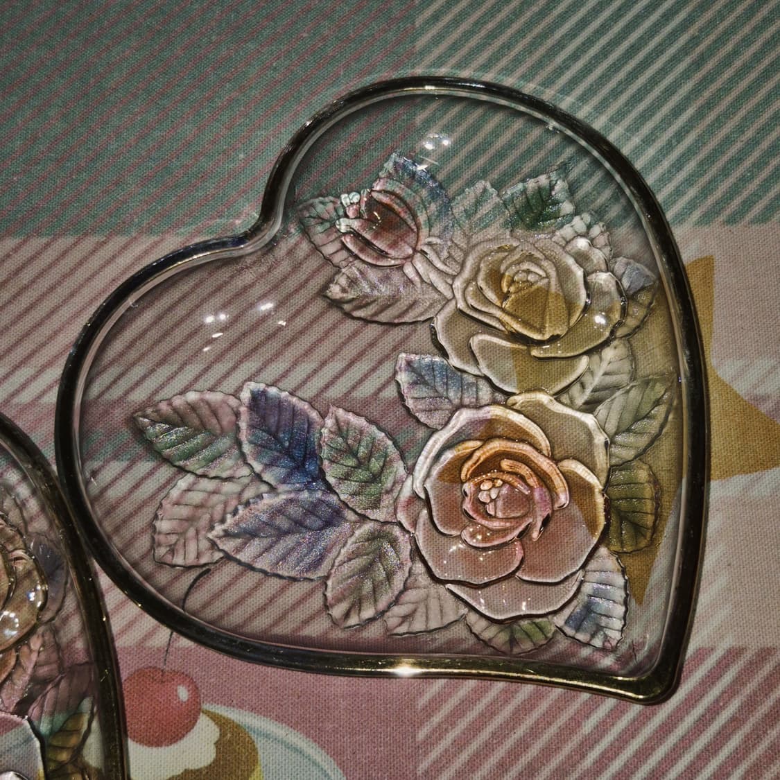 80s 소가 레트로 컬러 로즈 하트 접시 1p 상품이미지7