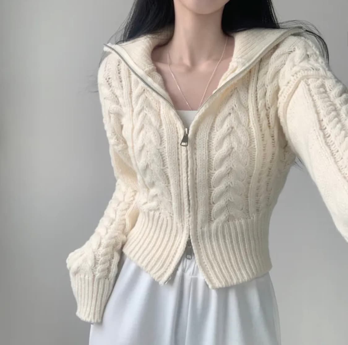 에이블리 꽈배기 투웨이 니트 가디건 상품이미지2