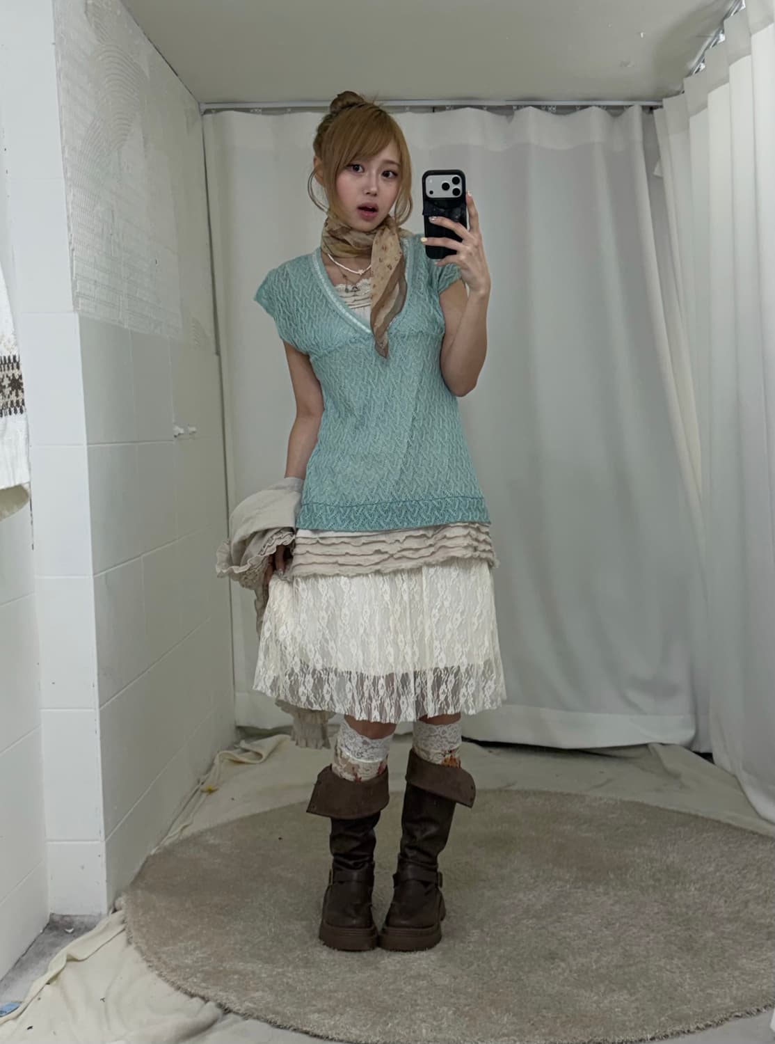 베이지 민트 페어리 하구미 노르딕 코디세트 상품이미지3