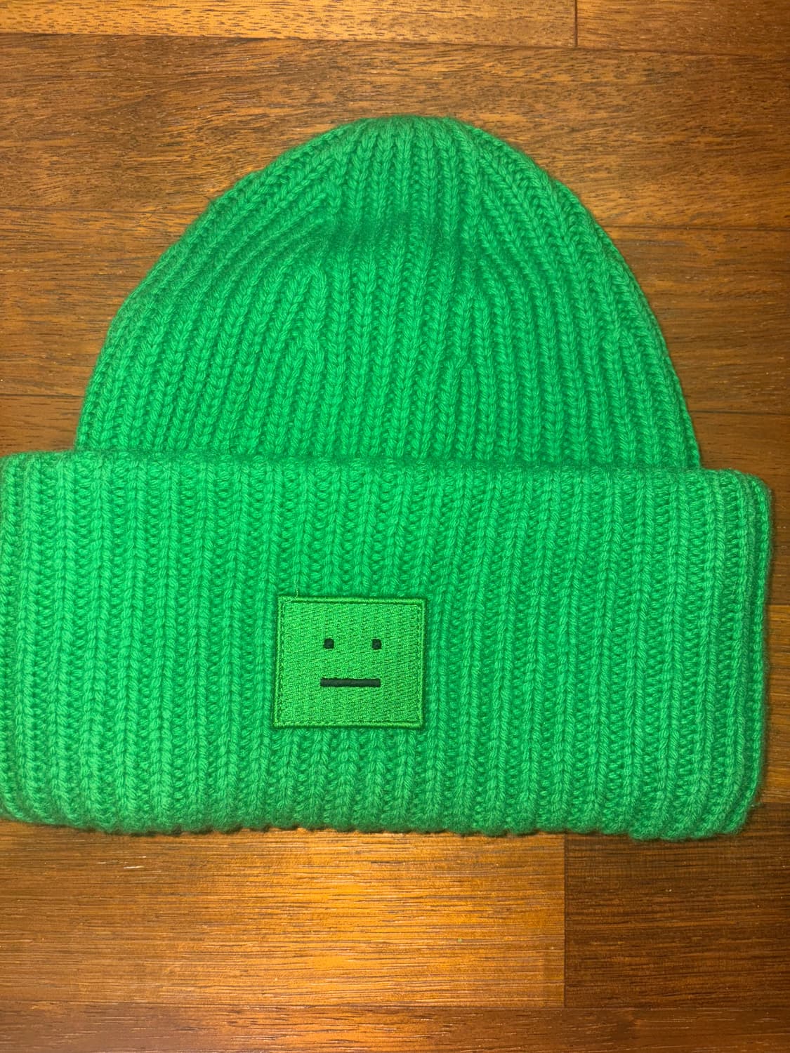 Acne studios 페이스 로고 비니 그린 상품이미지1