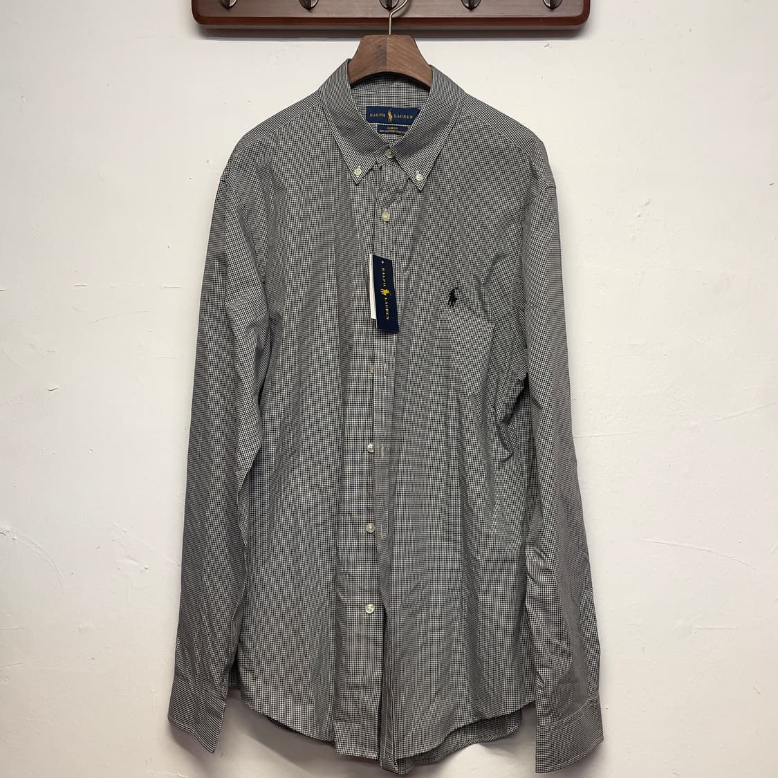 폴로 랄프로렌 깅엄 체크 블랙 코튼 셔츠   상품이미지1