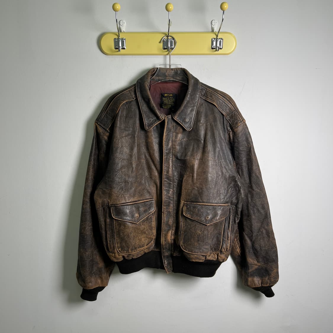 90's 아비렉스 A-2 플라이트 레더 봄버 자켓 38 상품이미지1