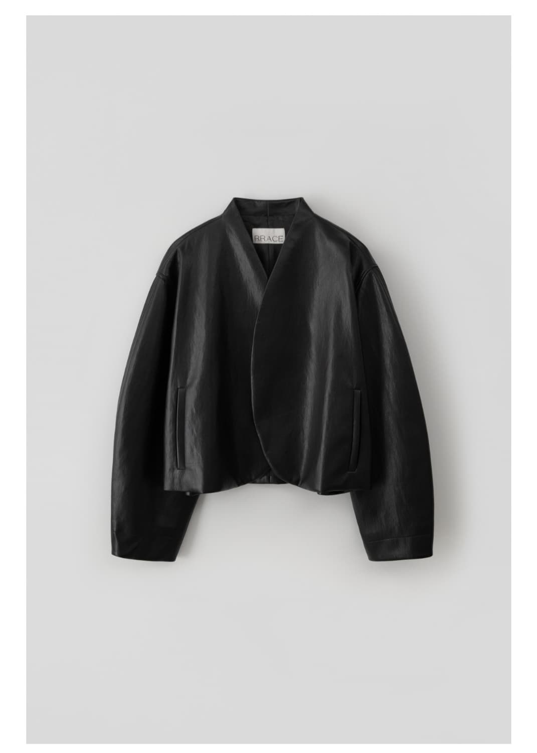 Rrace Faux Leather Curved Jacket_Black  상품이미지2