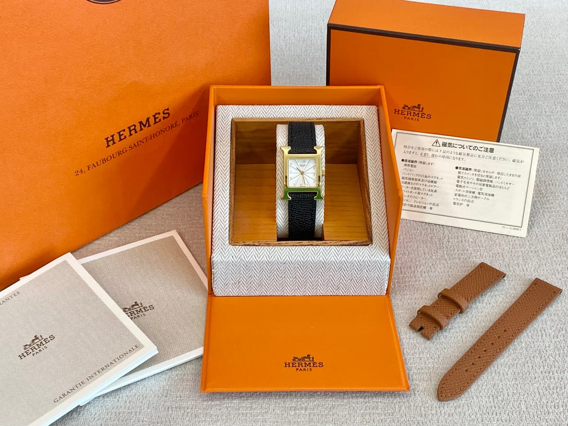 에르메스 H아워 1.201 금장 여성용 쿼츠 PM 스몰 사이즈 상품이미지2