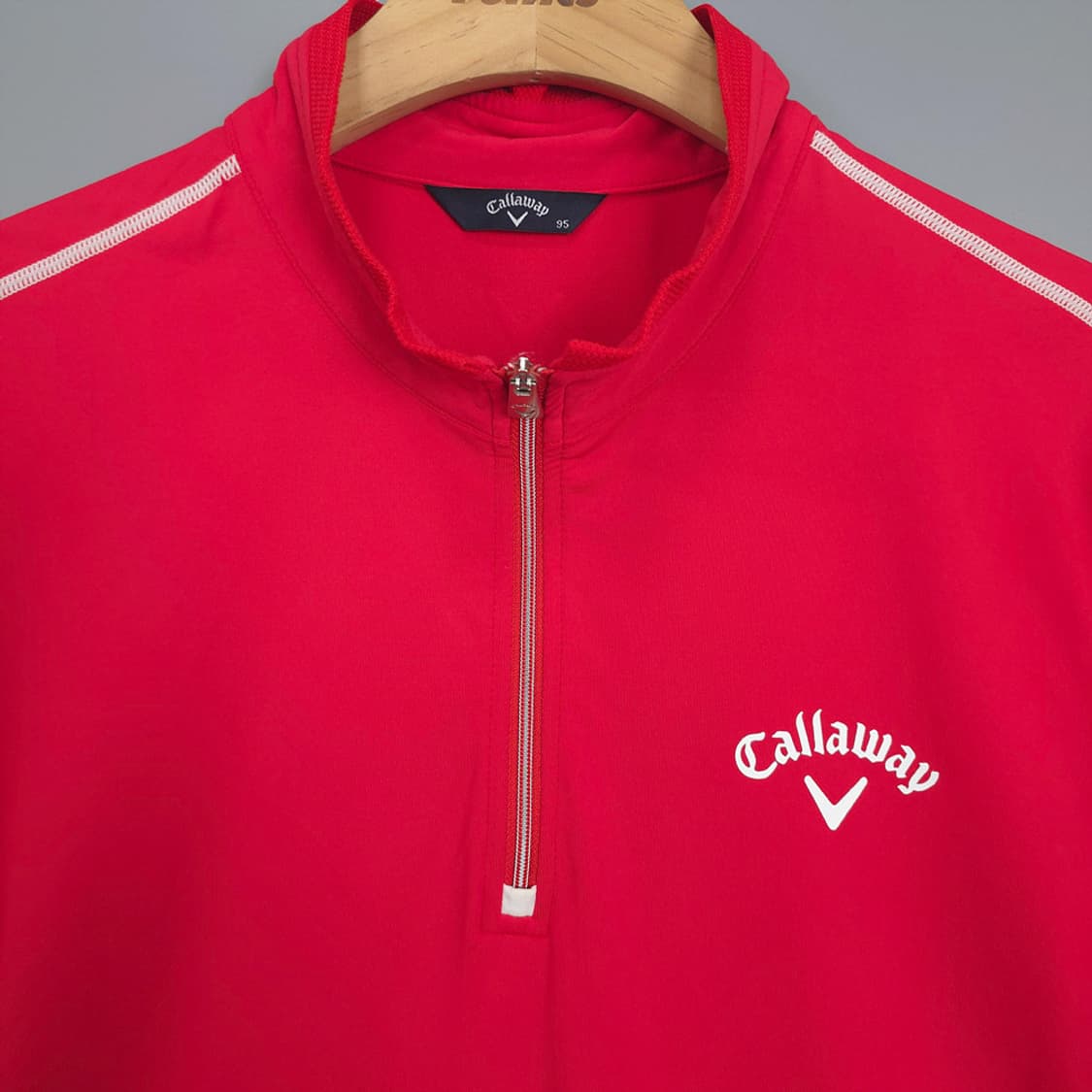 캘러웨이 Callaway 하프집업 기능성 골프 반팔티 레드 95 상품이미지2