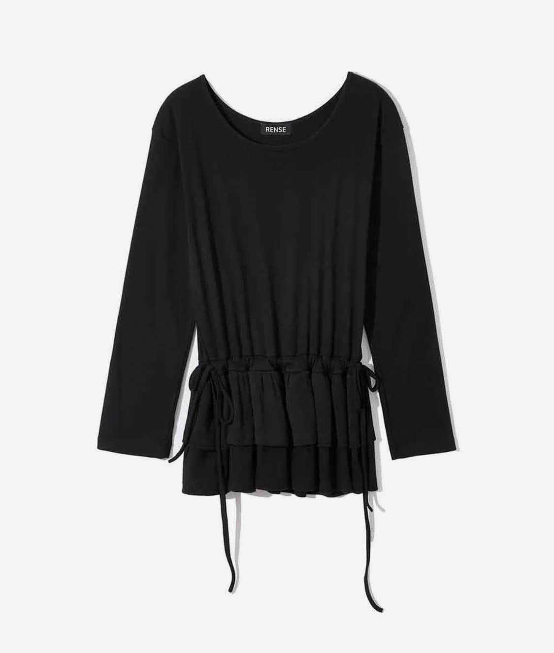 렌세 Frill Layered Long Sleeve Black 상품이미지2