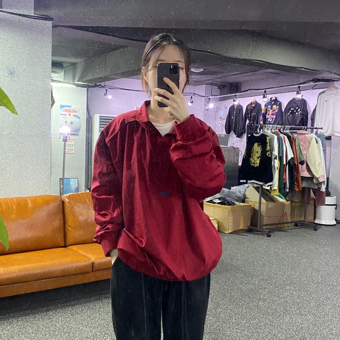 나이키 스우시 레드 하프집업 웜업 B2344 상품이미지1