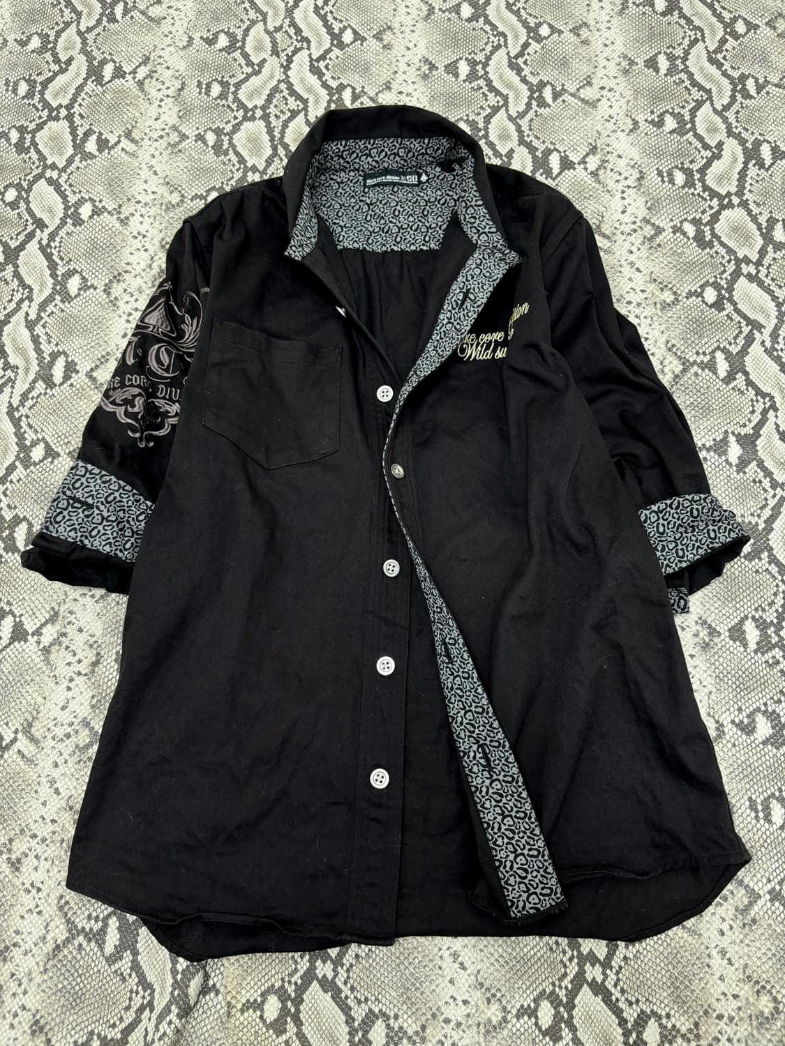 “M.C.D“ 00’s Design Black Leopard half S 상품이미지1
