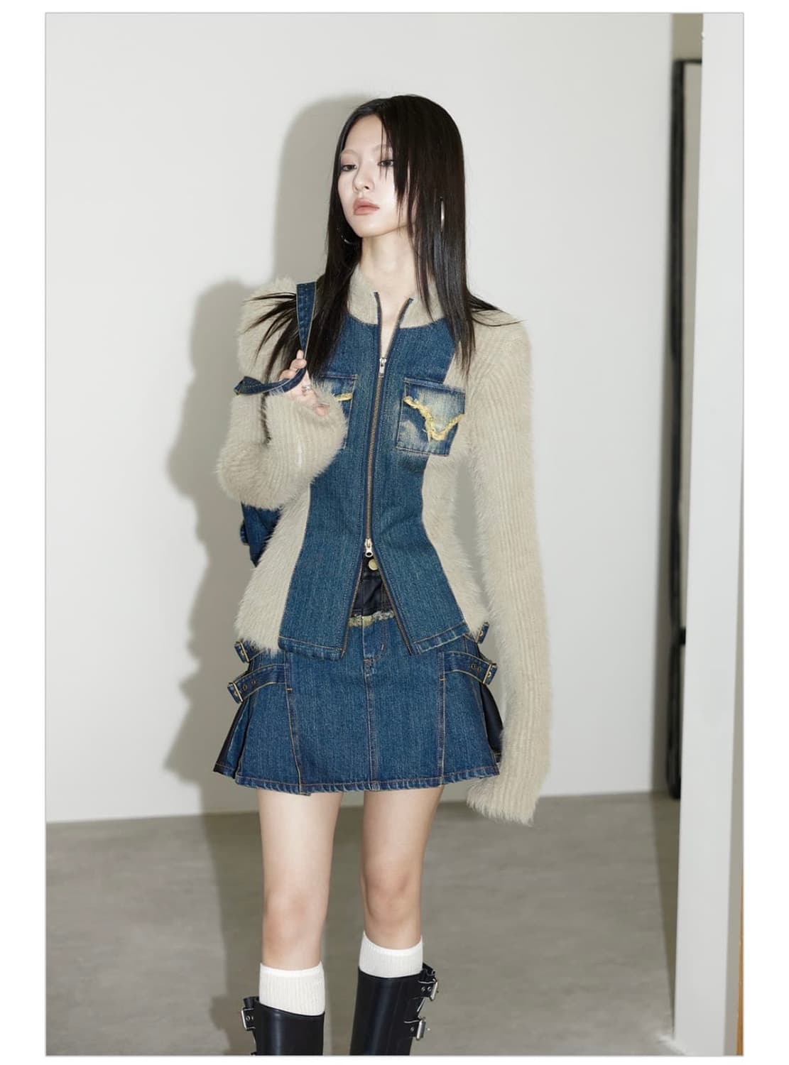 위세임랩 데님 니트 자켓 상품이미지3