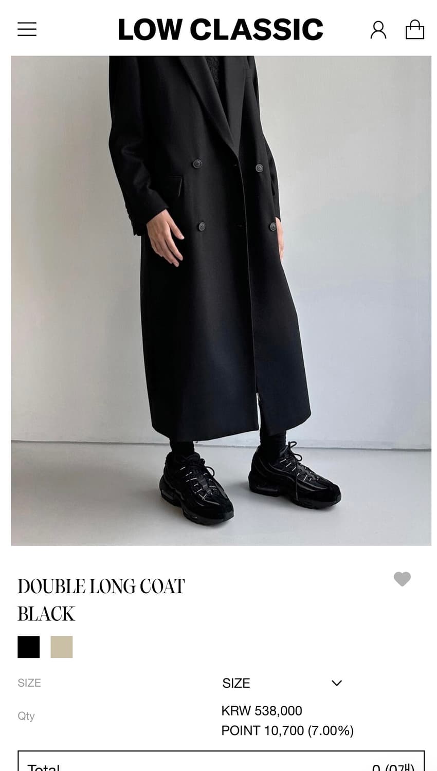 로우클래식 더블 롱코트 블랙 상품이미지6