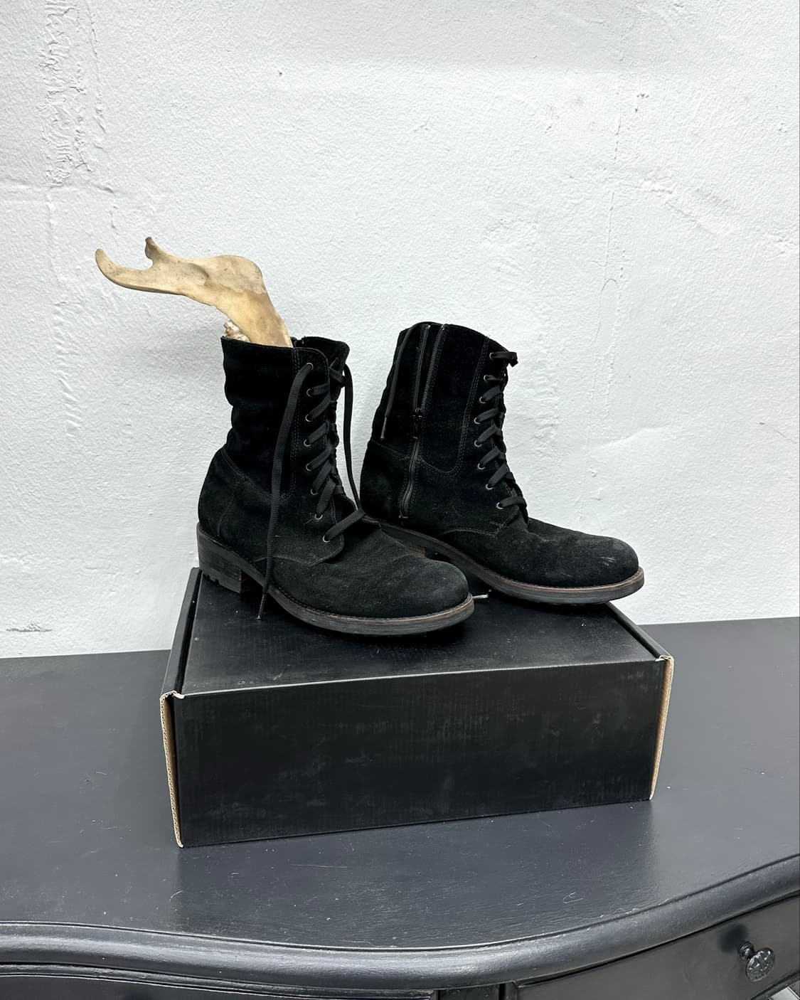 La Canadienne suede lace up combat boots 상품이미지3