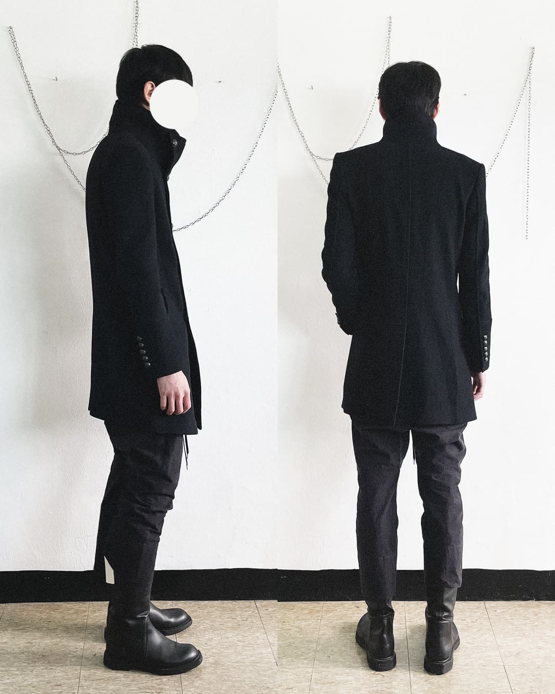 타임 옴므 2011 사선버튼 하이넥 코트 상품이미지3