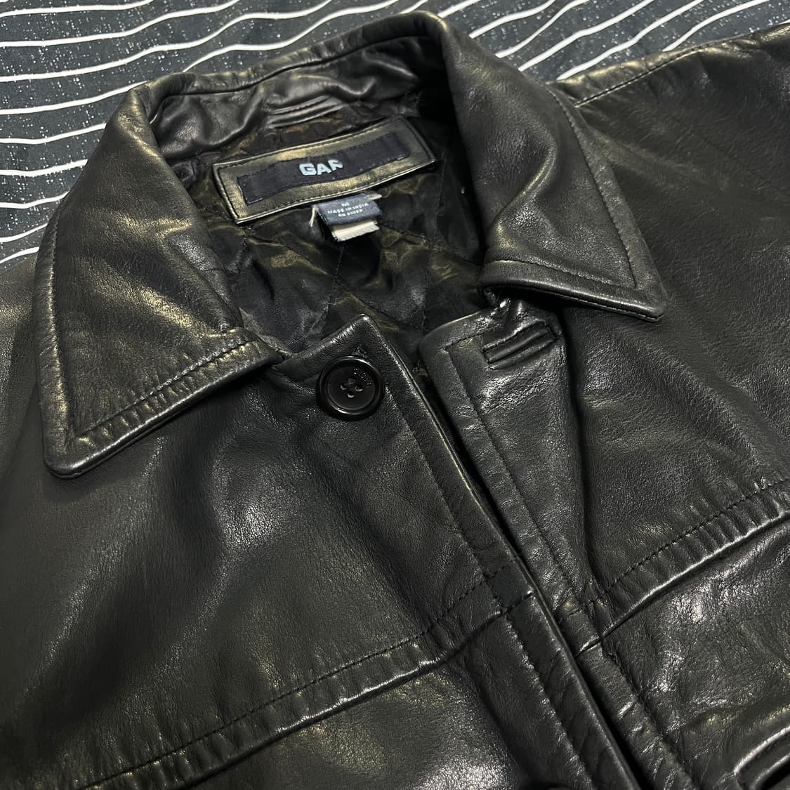 올드갭 레더 카코트 M블랙 상품이미지5