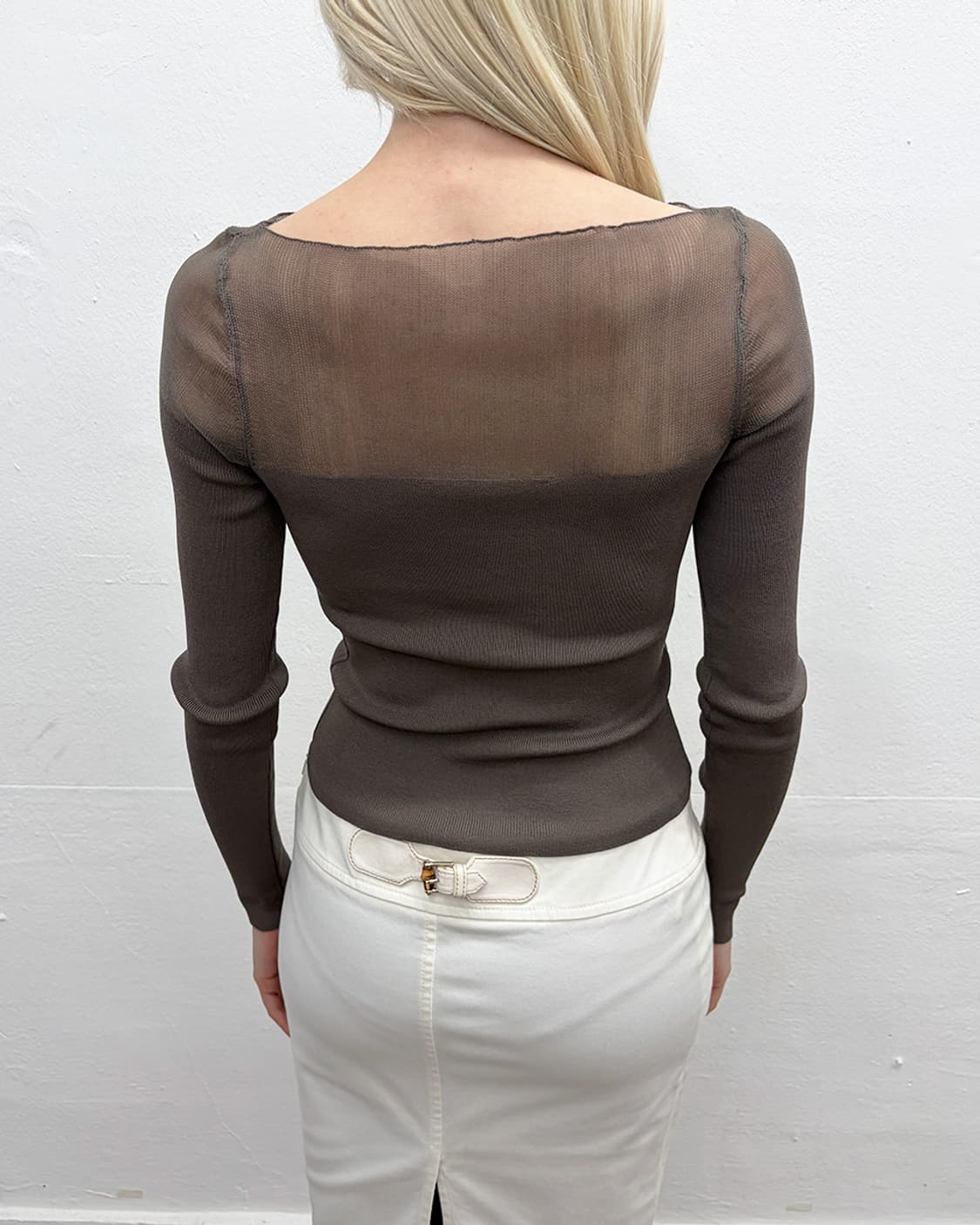 빈티지 시어 패널 리브드 탑 상품이미지5