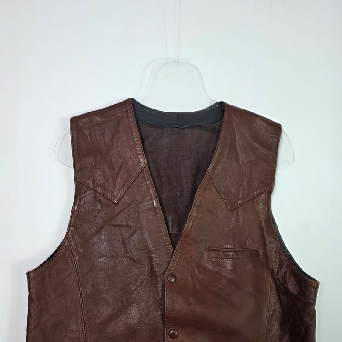 Vintage 리얼 램스킨 웨스턴 레더 베스트 M 상품이미지3