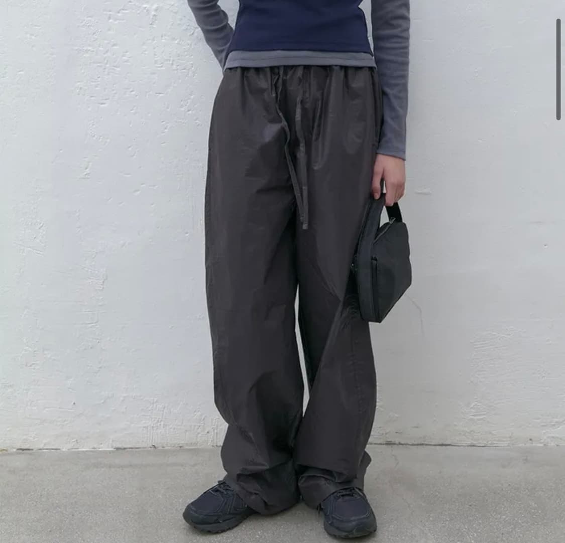 커브드 코팅 밴딩 팬츠 상품이미지1