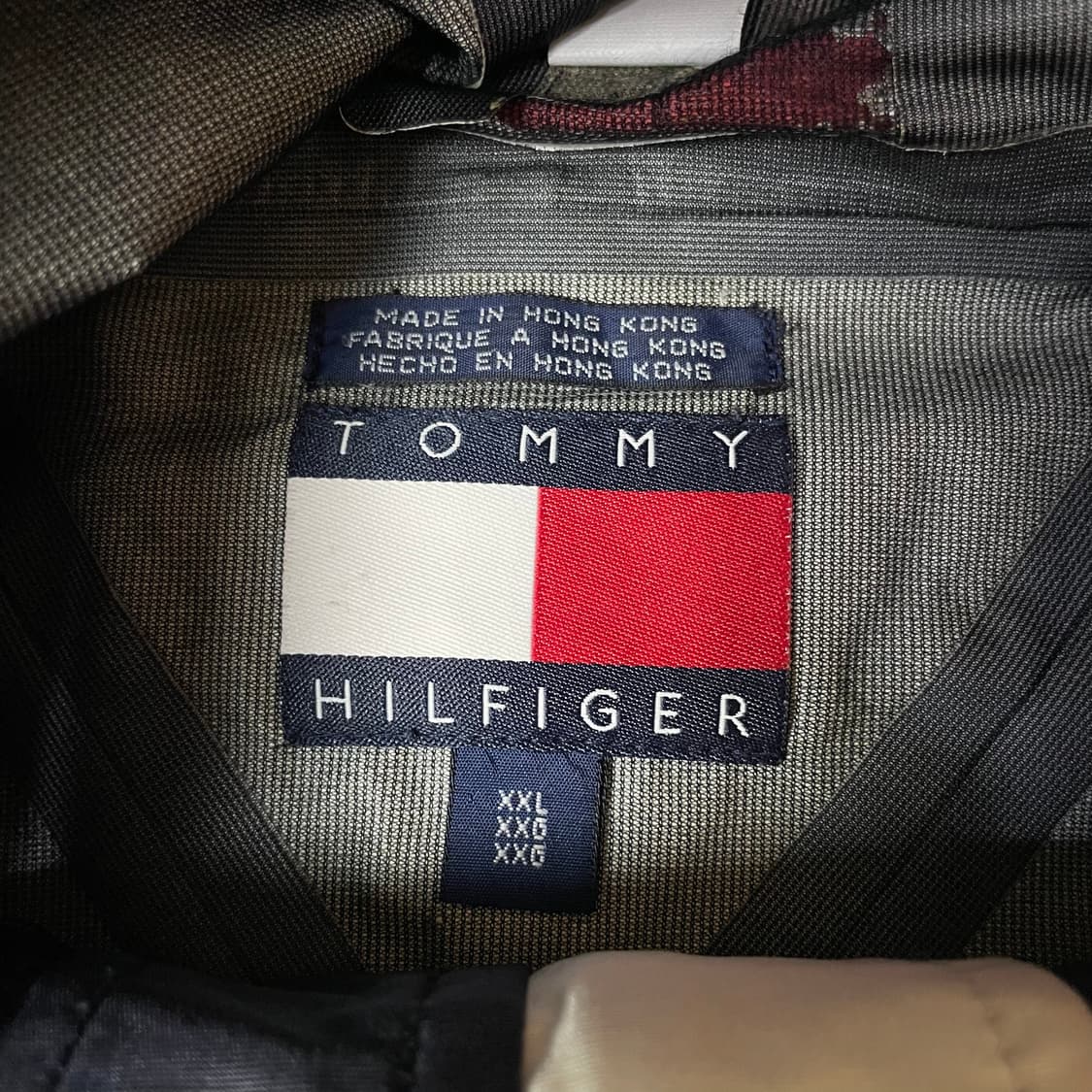 타미힐피거 레드 네이비 아노락 앞포켓 나일론 바람막이 자켓 2XL 상품이미지4