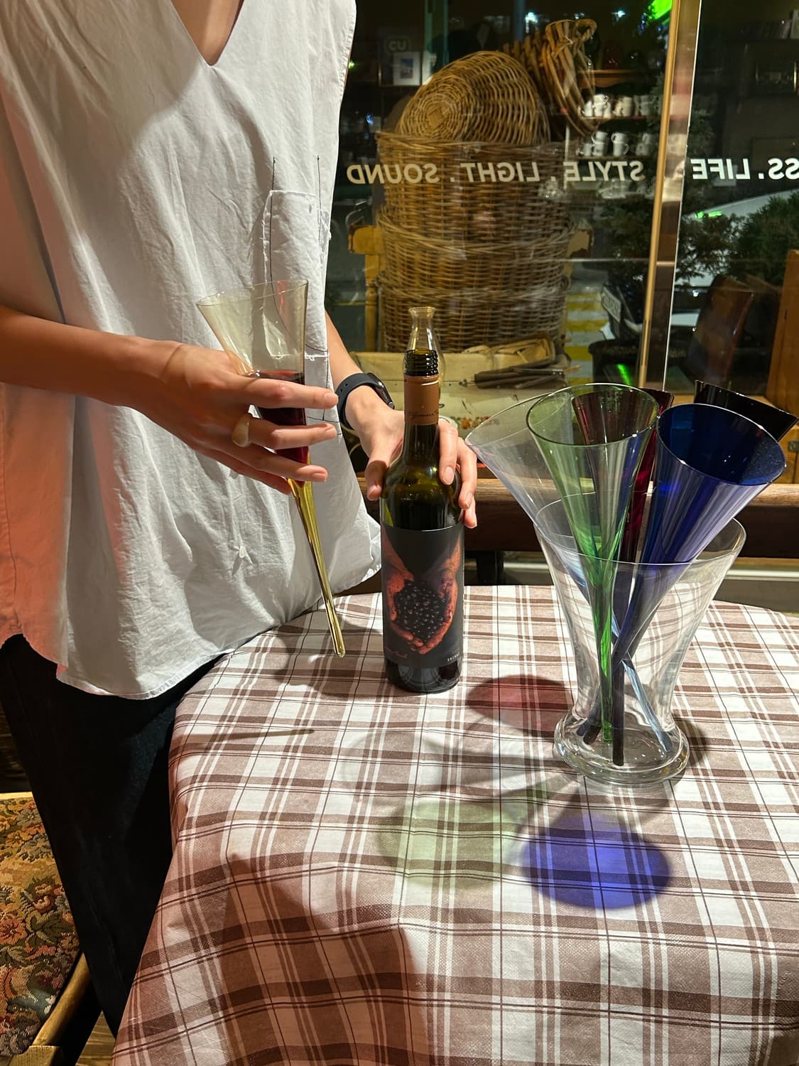 컬러 글라스 파티 와인컵 5P 세트 상품이미지2