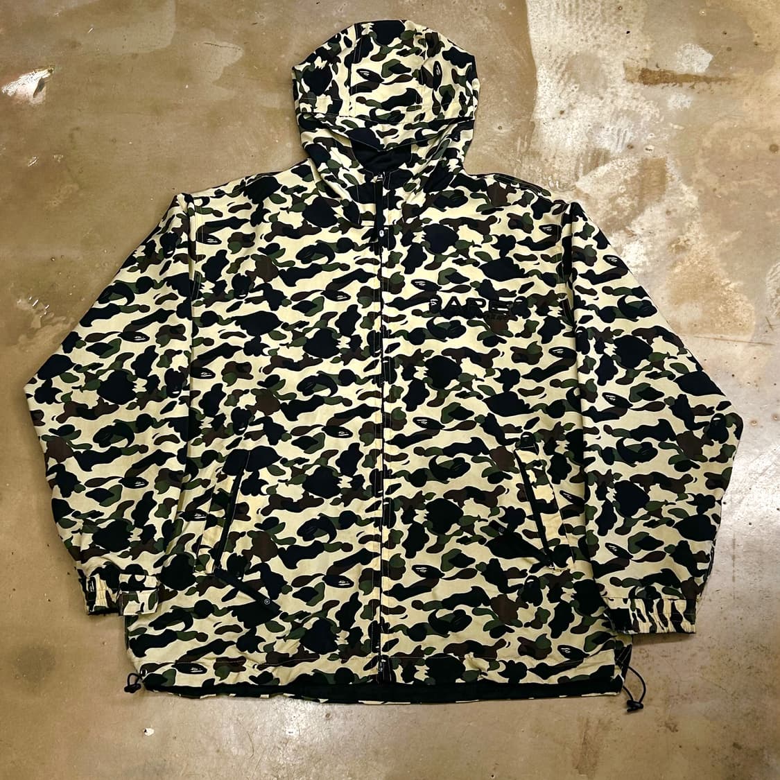 L 베이프 옐로우 카모 리버시블 후드 바람막이 상품이미지2