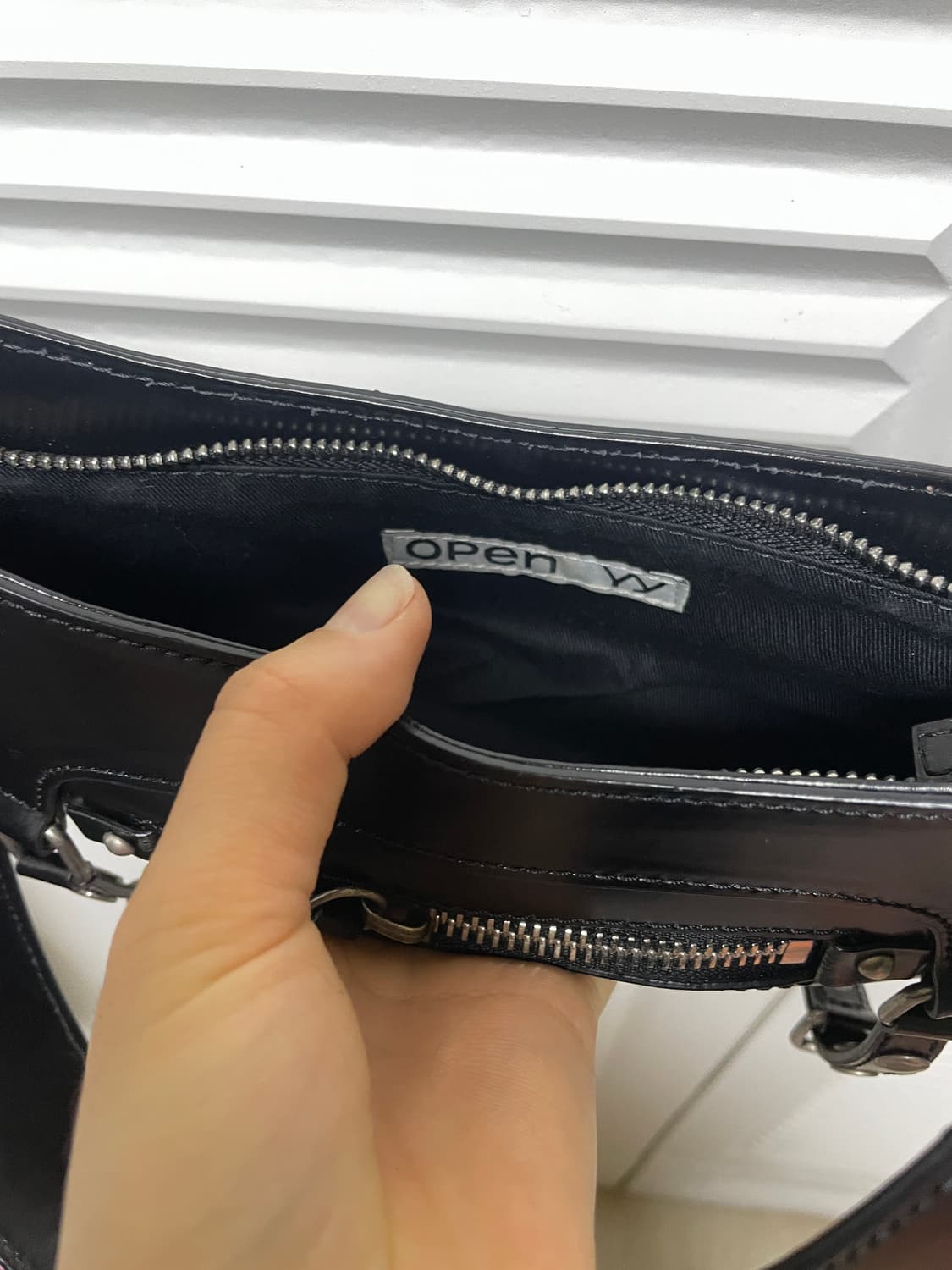 Open Yy Garter Belt Leather Bag Black 상품이미지10