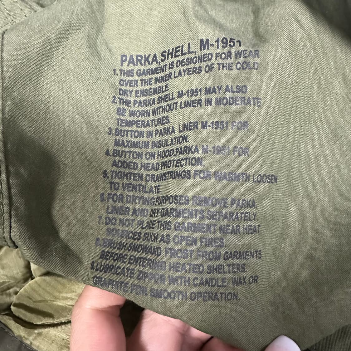 ✨ (내피포함) 미군 US 오리지널 M-1951 피쉬테일 개파카 야상  상품이미지6