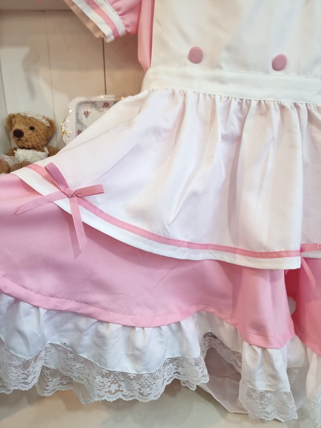 핑크 레이스 프릴 메이드의상 상품이미지2