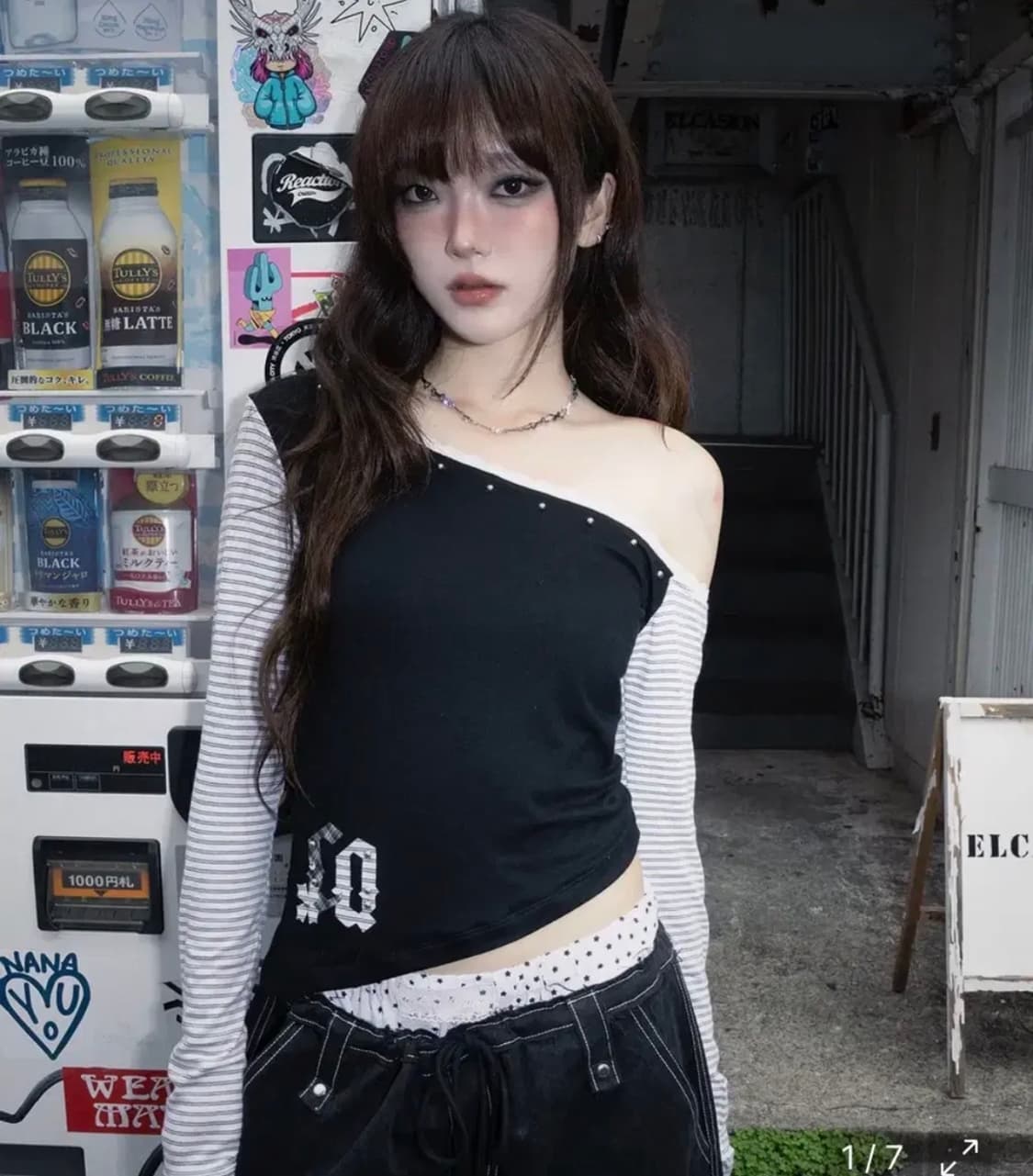 체리퀴리 CQ 패치 stud 원숄더 블랙 상품이미지1
