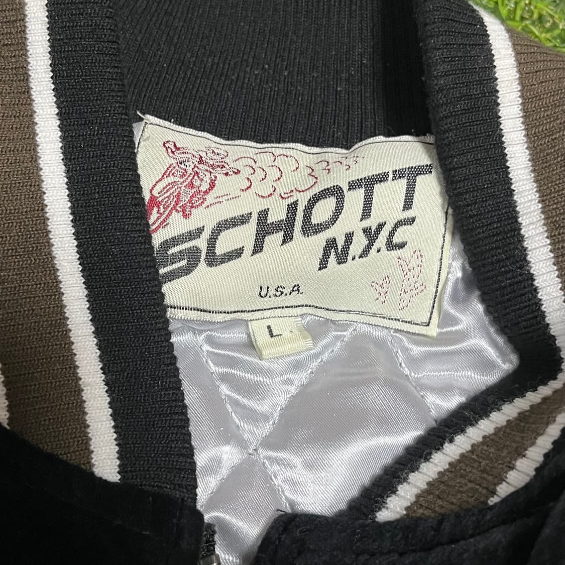 Schott 벨벳 자수 봄버 자켓 상품이미지3
