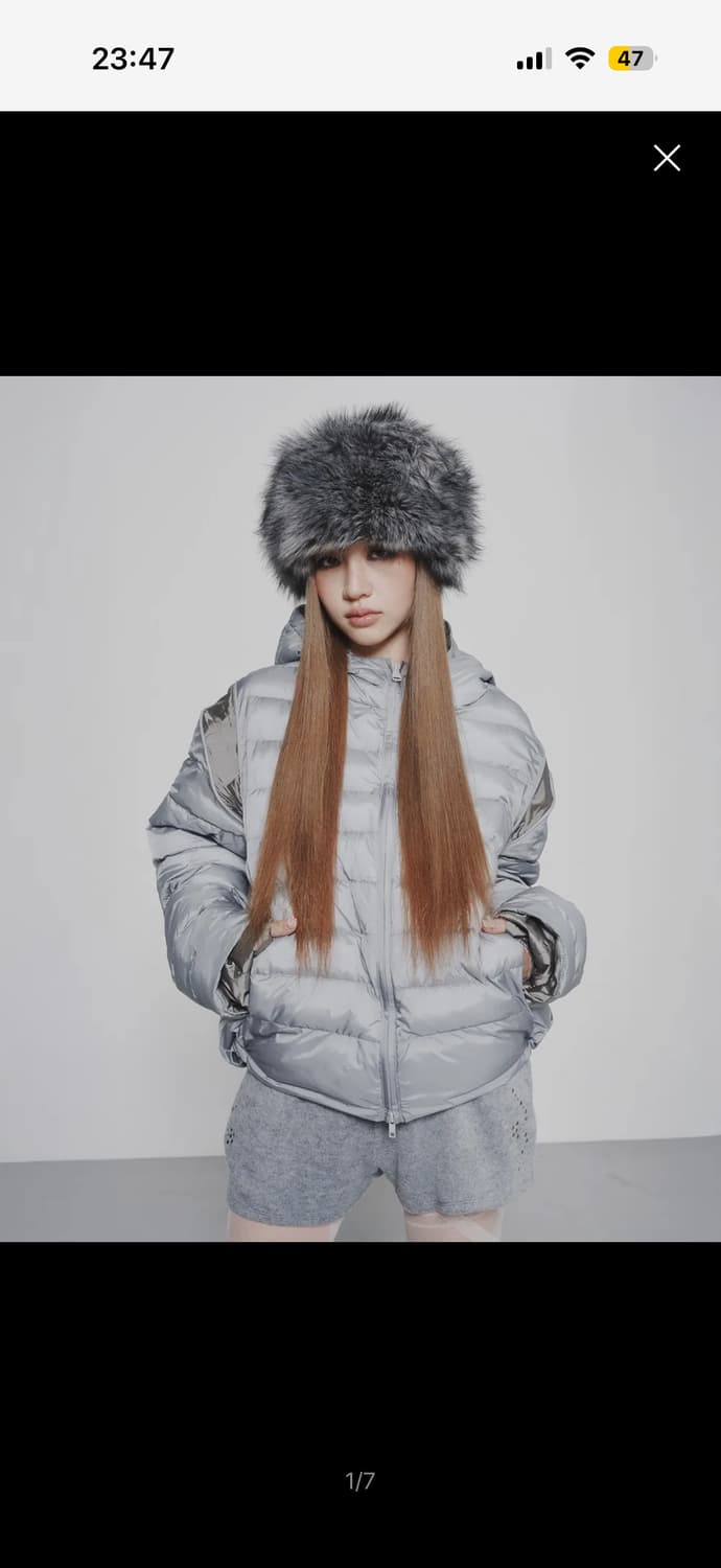 다이닛 경량패딩 실버 새상품 상품이미지1