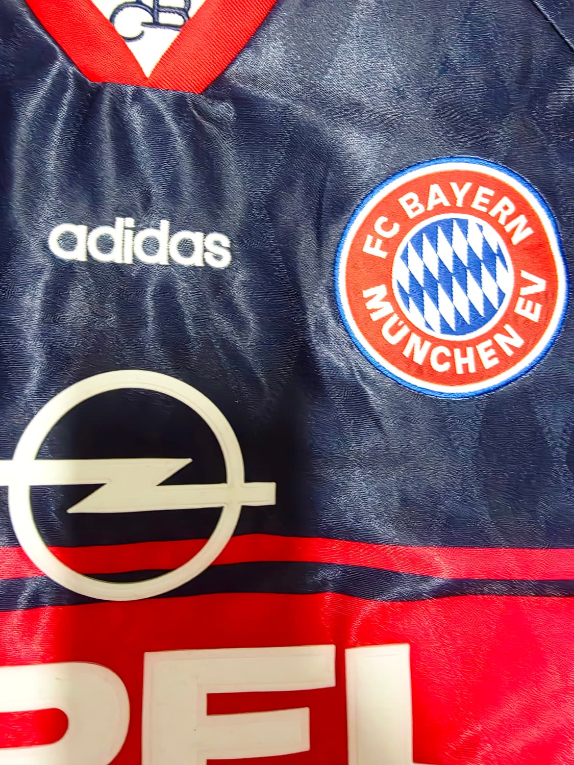 초희귀 아디다스 빈티지 97 99 바이에른 뮌헨 오펠 홈 유니폼 져지xl 상품이미지4
