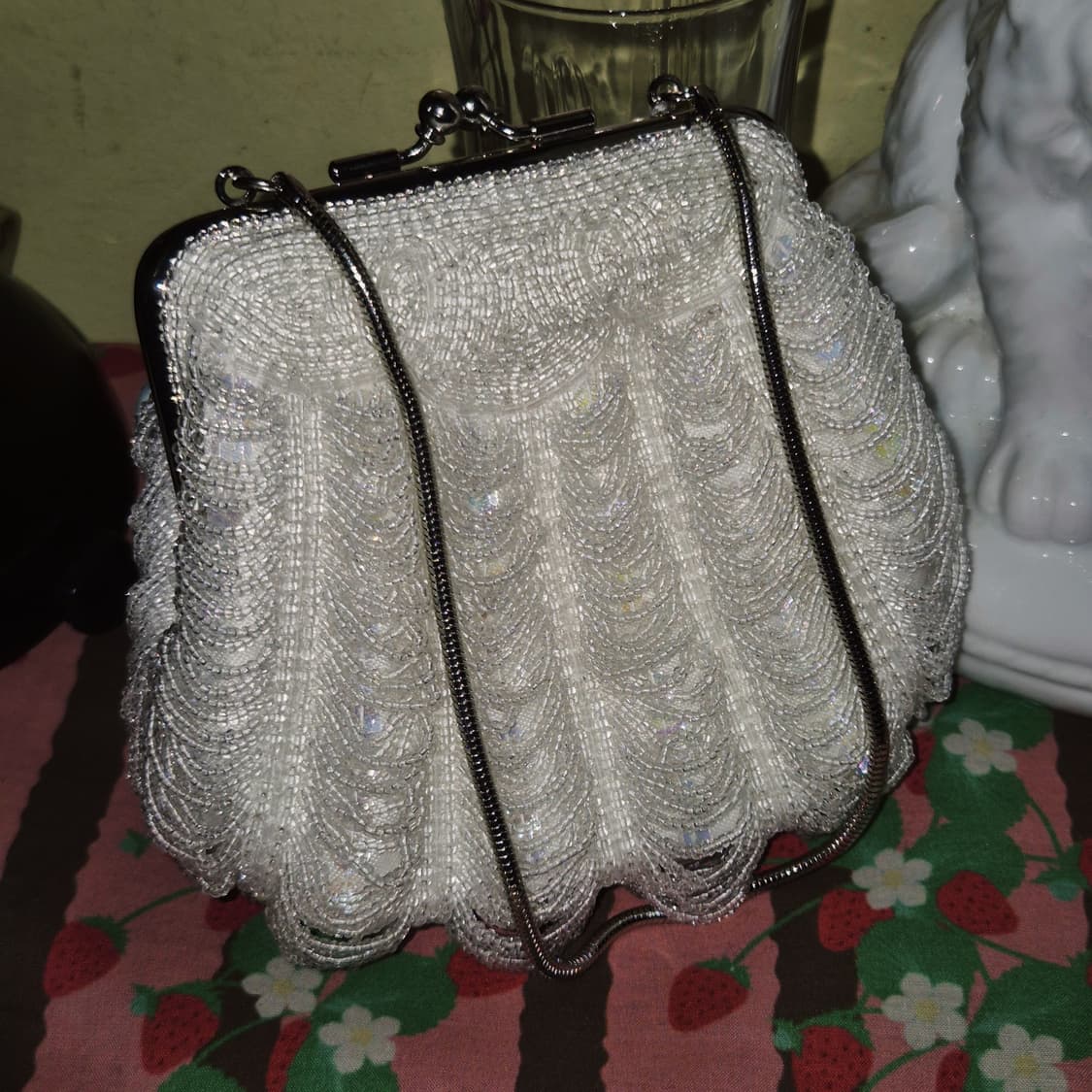 80s 핸드메이드 레트로 쉘 비즈 파티백 상품이미지7