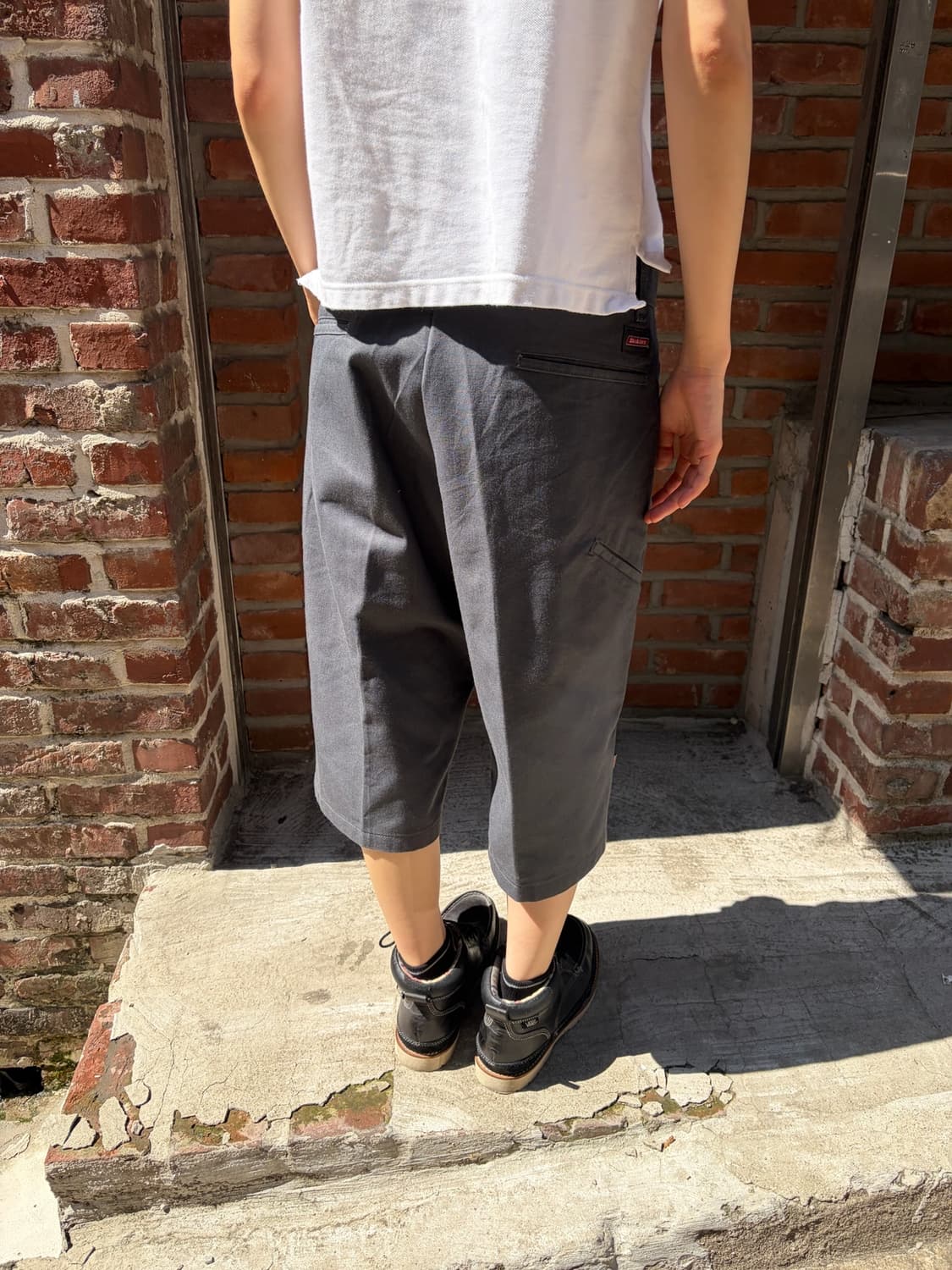 32) Dickies 제뉴인 차콜 와이드 크롭 팬츠 상품이미지4