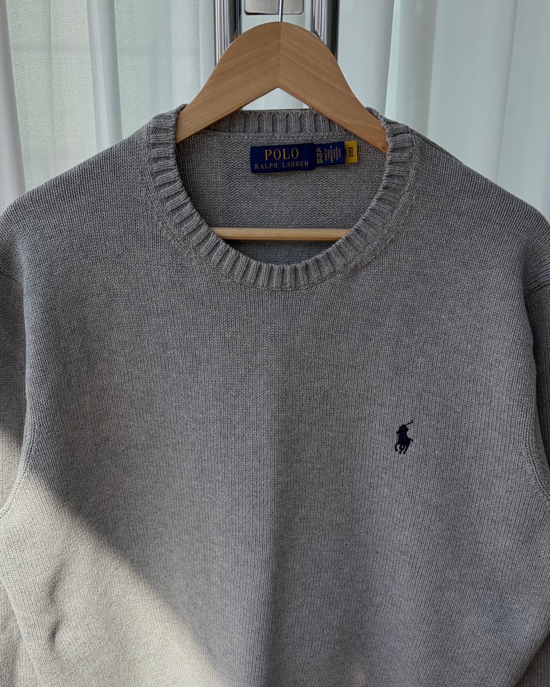 [XL]폴로 랄프로렌 그레이 크루넥 코튼 니트 상품이미지6