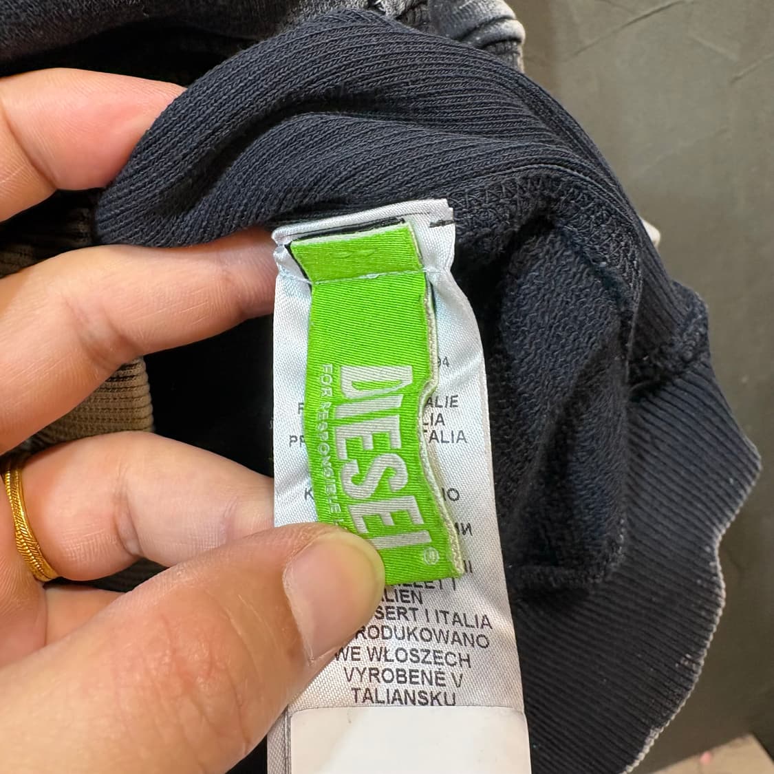 [M] DIESEL 디젤 타이다이 워싱 빈티지 후드티 상품이미지6
