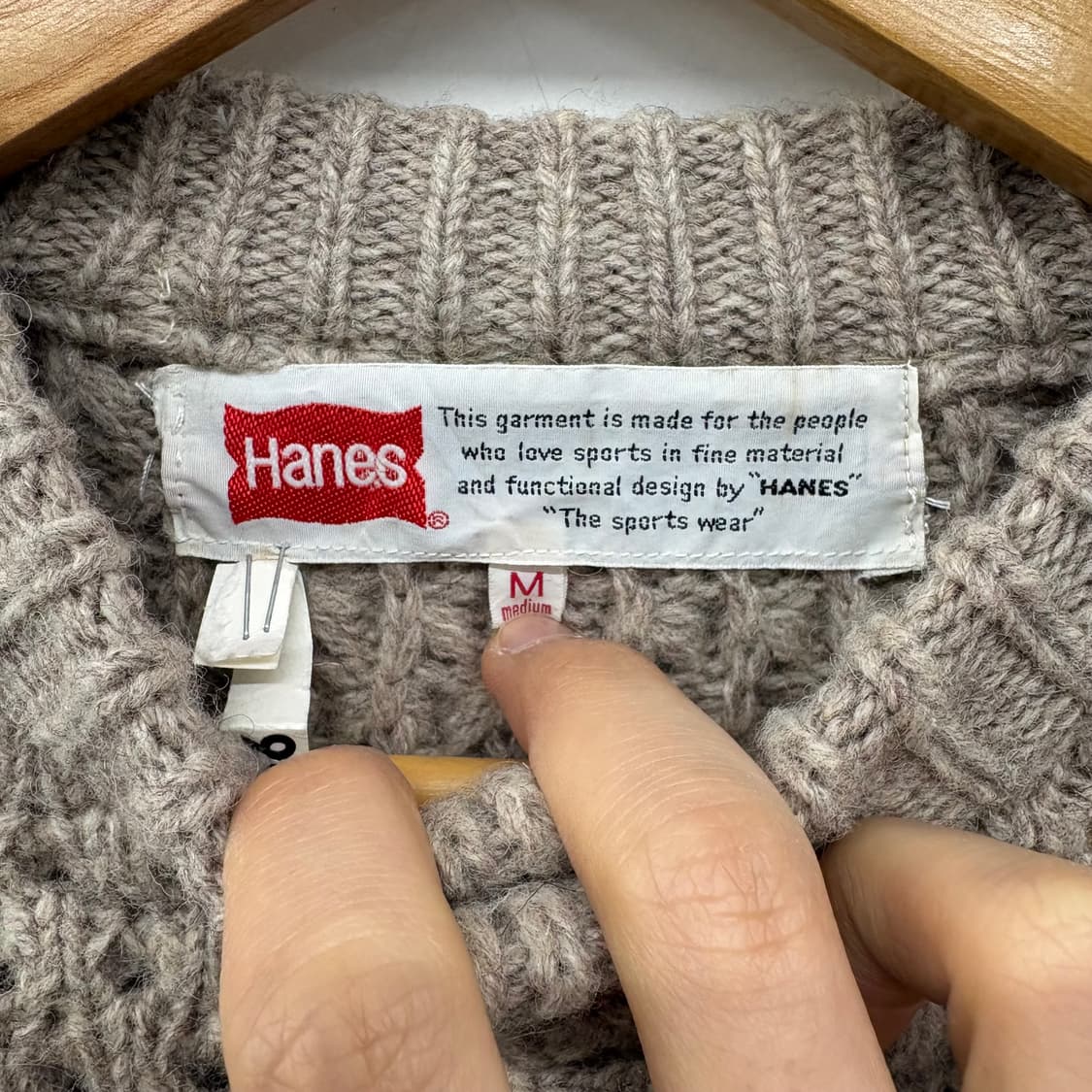 헤인즈 빈티지 버튼 니트 브라운 남L 상품이미지3