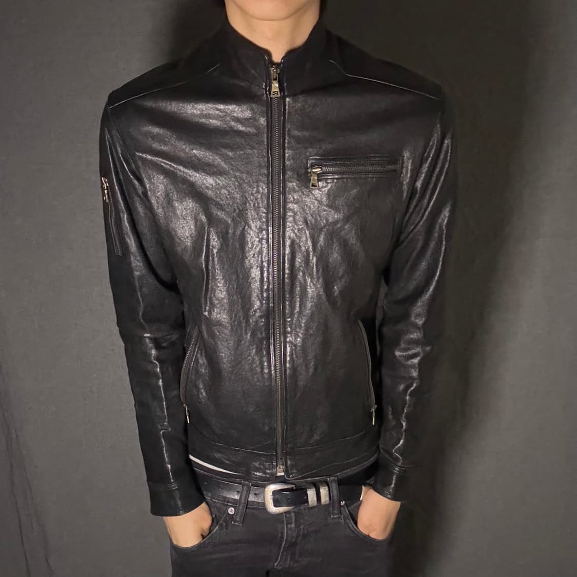 japan vintage ltaly lamb skin jacket 상품이미지3