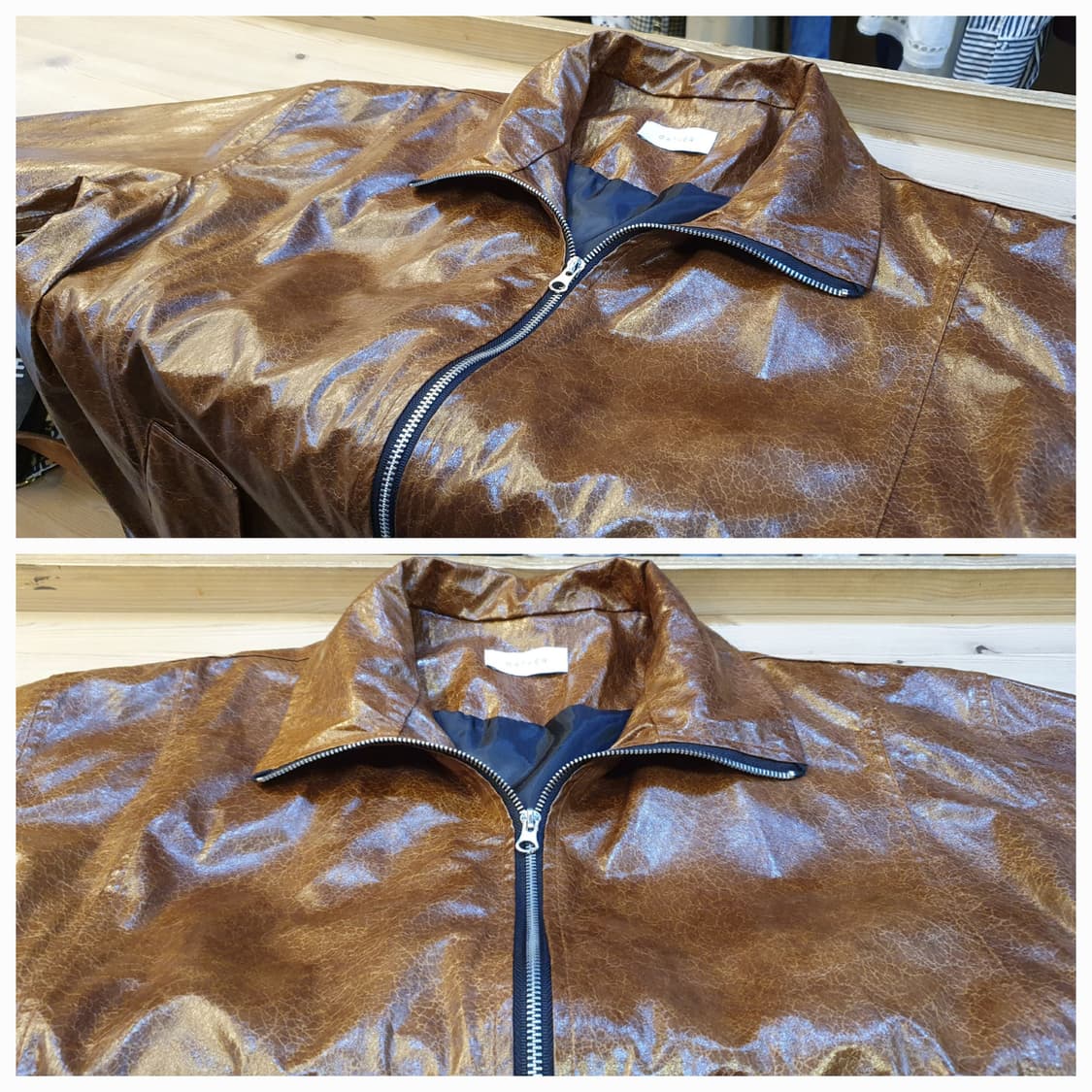 110.GATHER 페이크레더 크랙점퍼 상품이미지3