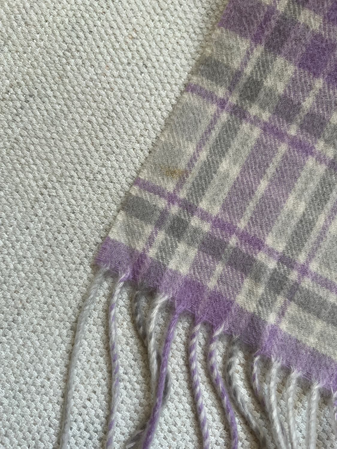 라벤더 체크 캐시미어 머플러 상품이미지5