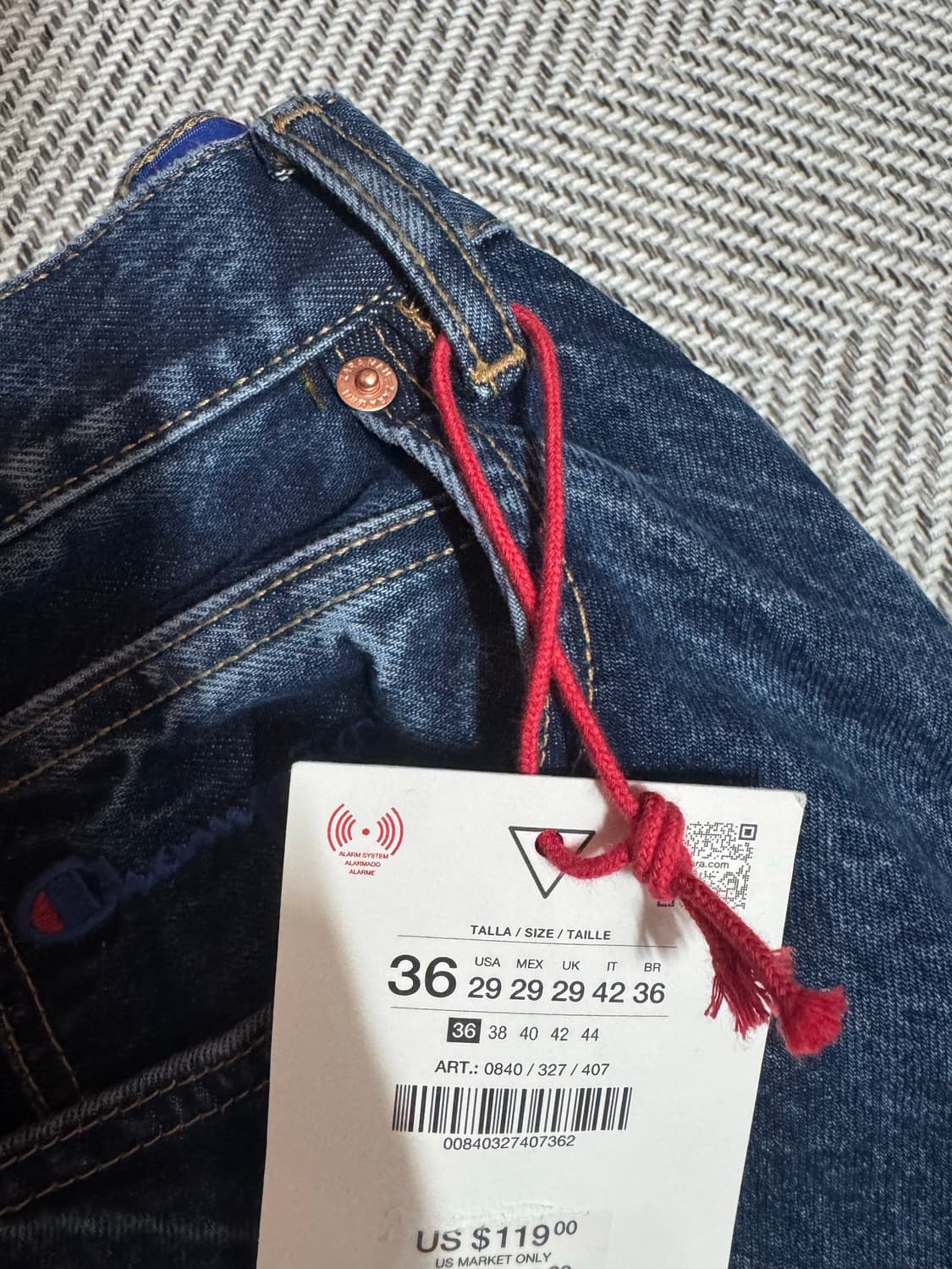 ZARA x 챔피온 배기핏 블루 36(29)새상품 판매합니다 상품이미지3